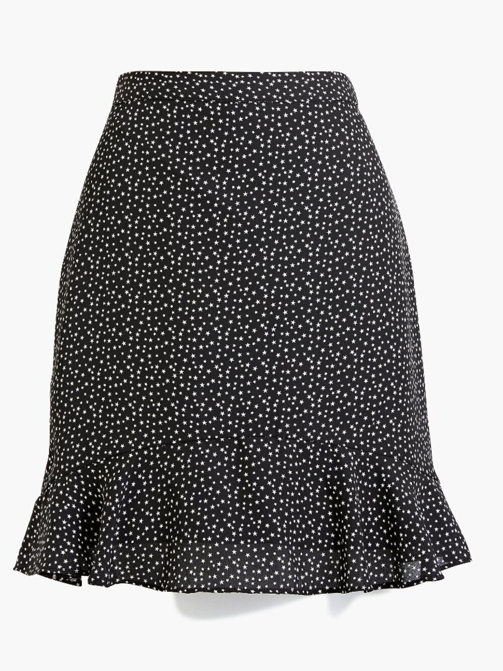 NWT J. Crew Size 8 Black Cream Printed Star Flounce Hem Mini Skirt NEW